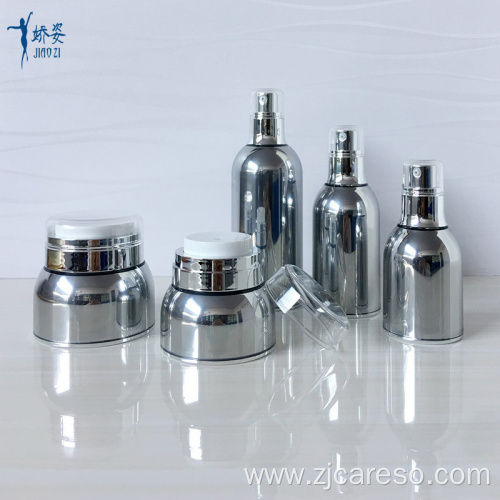 30ml 50ml Shiny Silver Acrylic Airless Jar